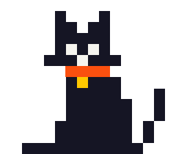 Pixel cat sitting