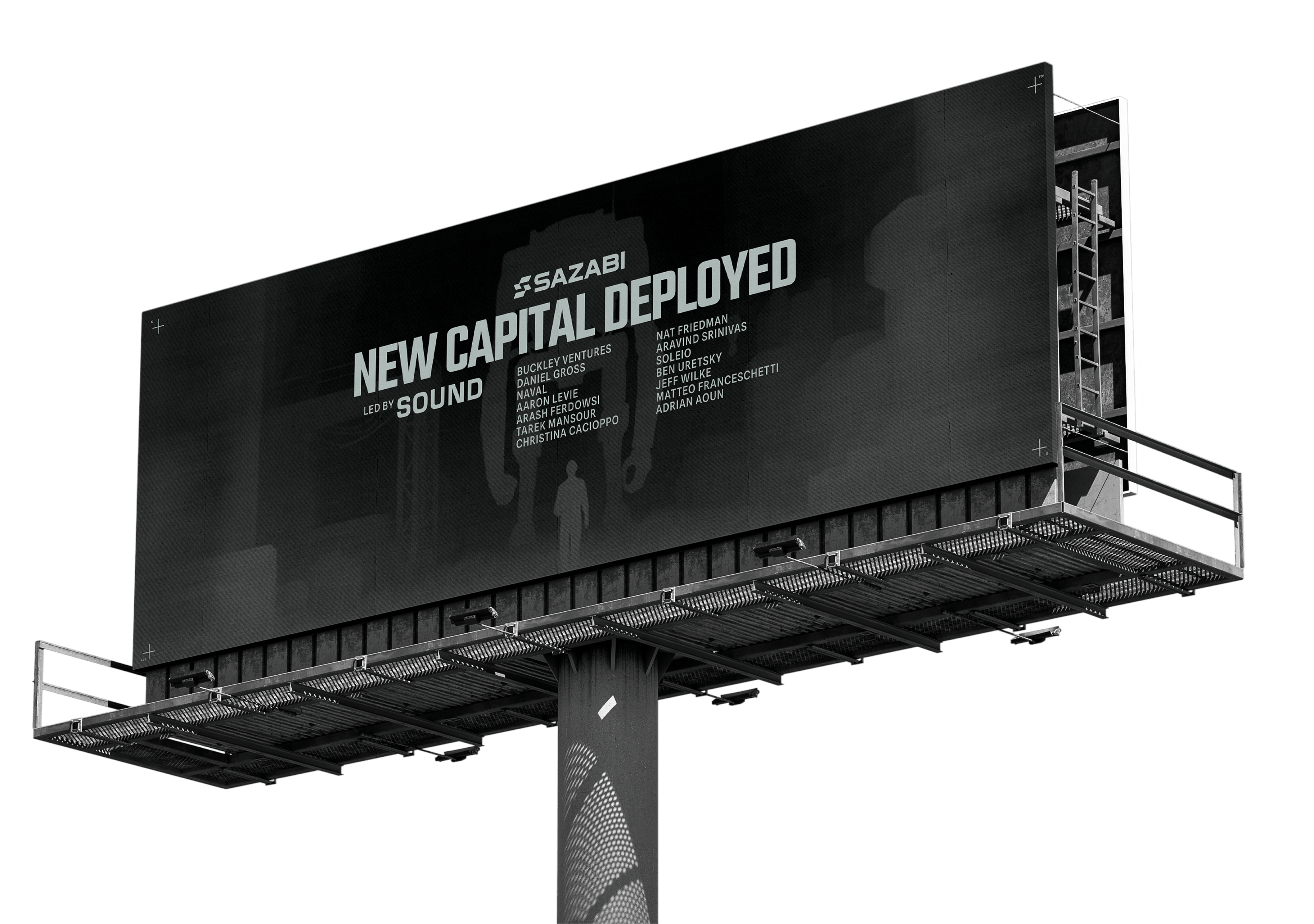 Sazabi highway billboard mockup: New Capital Deployed
